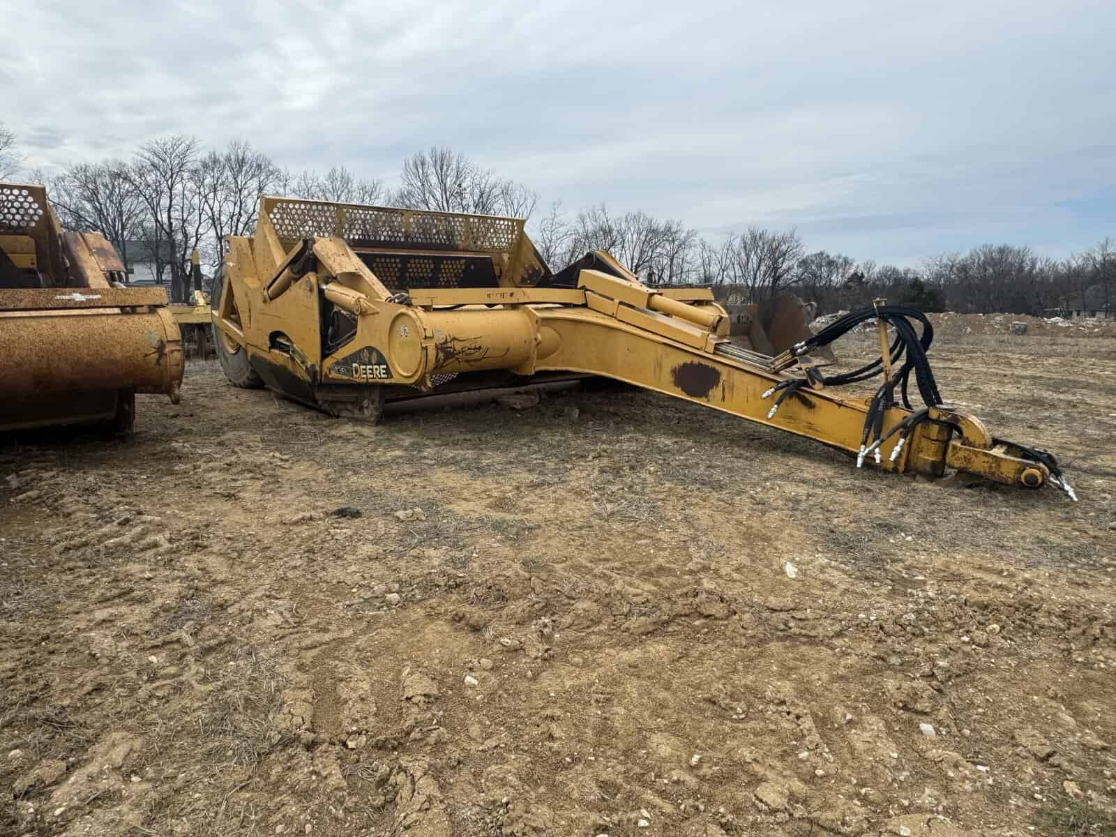 Heavy-duty construction machinery for land clearing and grading.